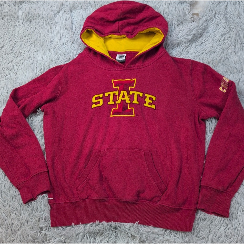 Iowa State Cyclones Sweatshirt Womens L Hoodie Red Athletic University Pocket